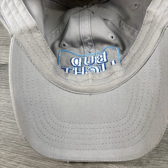 Bud Light Budweiser Beer Logo Gray Snapback Hat Adjustable Cap One Size - Picture 6 of 15